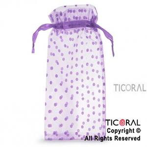 BOLSA ORGANZA LILA 15X25 LUNARES HS3977-4 x 1